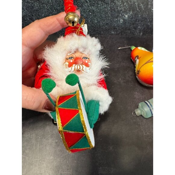 Vintage Kurt Adler Marching Band Drummer Santa Claus Stuffed Christmas Ornament - Picture 9 of 9